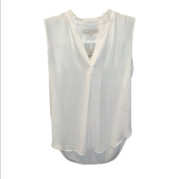 LOFT Tops - White Sleeveless Blouse